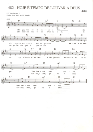 Catholic Church Music (Músicas Católicas) Hoje é Tempo de Louvar a Deus score for Keyboard