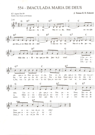 Catholic Church Music (Músicas Católicas) Imaculada Maria de Deus score for Keyboard