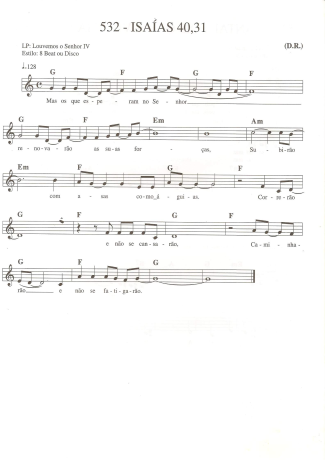 Catholic Church Music (Músicas Católicas) Isaías 40 31 score for Keyboard