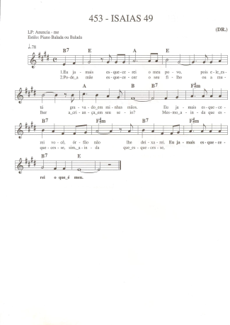 Catholic Church Music (Músicas Católicas) Isaias 49 score for Keyboard