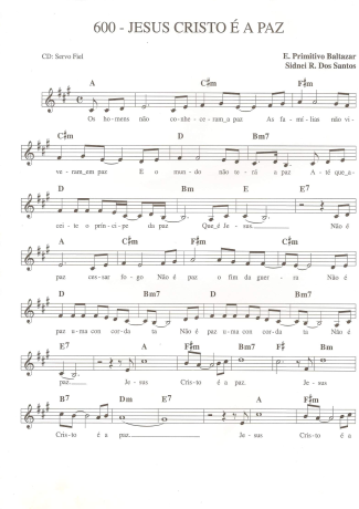 Catholic Church Music (Músicas Católicas) Jesus Cristo é a Paz score for Keyboard