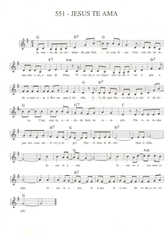 Catholic Church Music (Músicas Católicas) Jesus te Ama score for Keyboard