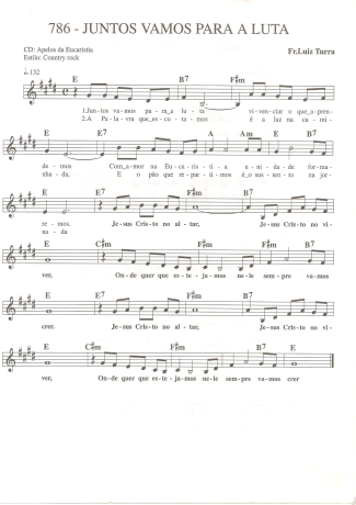 Catholic Church Music (Músicas Católicas) Juntos Vamos Para a Luta score for Keyboard