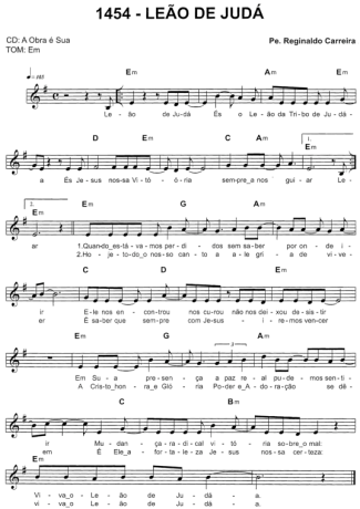 Catholic Church Music (Músicas Católicas) Leão De Judá score for Keyboard