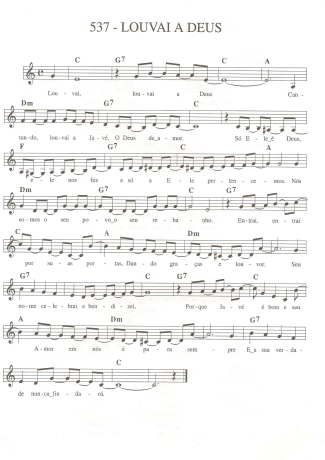 Catholic Church Music (Músicas Católicas) Louvai a Deus score for Keyboard
