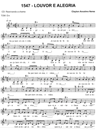 Catholic Church Music (Músicas Católicas) Louvor E Alegria score for Keyboard