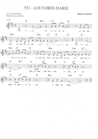 Catholic Church Music (Músicas Católicas) Louvores Darei score for Keyboard