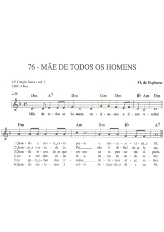 Catholic Church Music (Músicas Católicas)  score for Keyboard