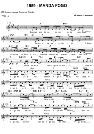 Catholic Church Music (Músicas Católicas) Manda Fogo score for Keyboard