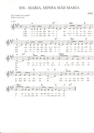 Catholic Church Music (Músicas Católicas) Maria Minha Mãe Maria score for Keyboard