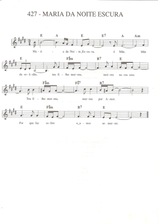 Catholic Church Music (Músicas Católicas) Maria da Noite Escura score for Keyboard