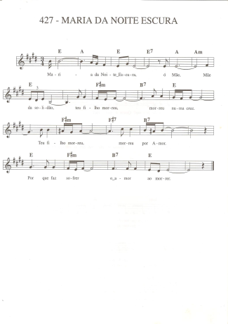 Catholic Church Music (Músicas Católicas) Maria da Noite Escura score for Keyboard