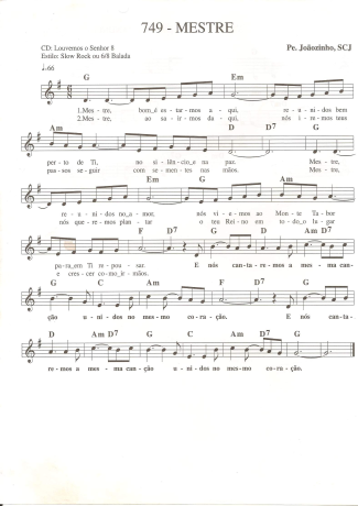 Catholic Church Music (Músicas Católicas) Mestre score for Keyboard