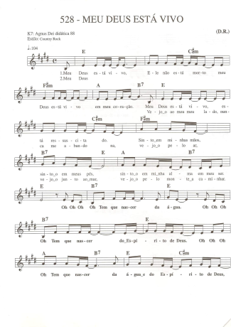 Catholic Church Music (Músicas Católicas) Meu Deus Está Vivo score for Keyboard