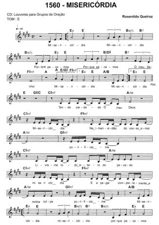 Catholic Church Music (Músicas Católicas) Misericórdia score for Keyboard