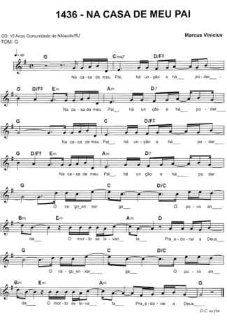 Catholic Church Music (Músicas Católicas) Na Casa De Meu Pai score for Keyboard