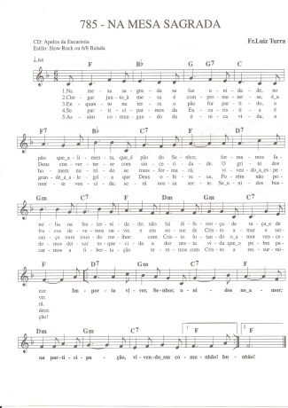 Catholic Church Music (Músicas Católicas) Na Mesa Sagrada score for Keyboard