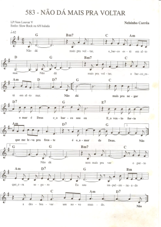 Catholic Church Music (Músicas Católicas) Não Dá Mais Pra Voltar score for Keyboard