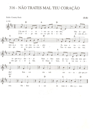 Catholic Church Music (Músicas Católicas) Não Trates Mal Teu Coração score for Keyboard