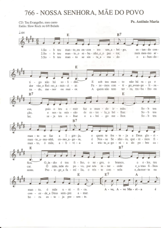 Catholic Church Music (Músicas Católicas) Nossa Senhora Mãe do Povo score for Keyboard