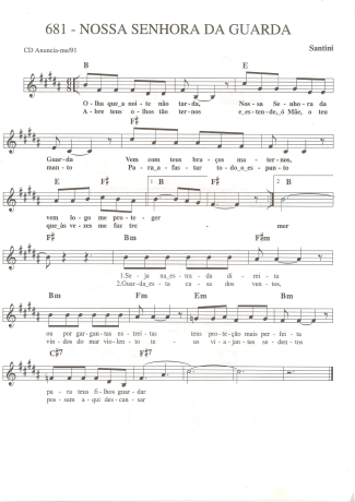 Catholic Church Music (Músicas Católicas) Nossa Senhora da Guarda score for Keyboard