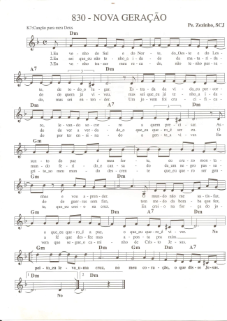 Catholic Church Music (Músicas Católicas) Nova Geração score for Keyboard