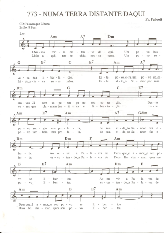 Catholic Church Music (Músicas Católicas) Numa Terra Distante Daqui score for Keyboard
