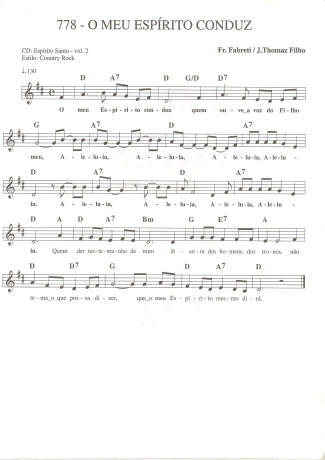 Catholic Church Music (Músicas Católicas) O Meu Espírito Conduz score for Keyboard