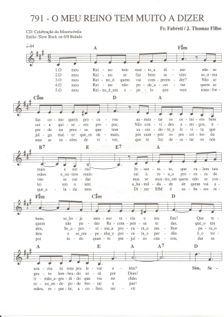 Catholic Church Music (Músicas Católicas) O Meu Reino Tem Muito a Dizer score for Keyboard