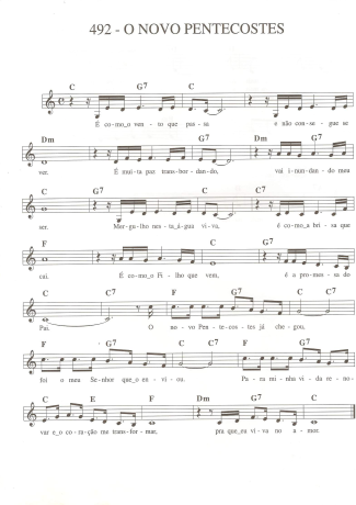 Catholic Church Music (Músicas Católicas) O Novo Pentecostes score for Keyboard