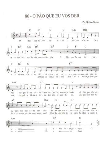 Catholic Church Music (Músicas Católicas) O Pão Que Eu Vos Der score for Keyboard