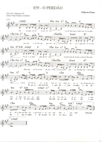 Catholic Church Music (Músicas Católicas) O Perdão score for Keyboard