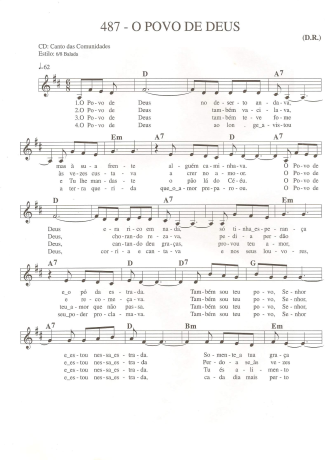 Catholic Church Music (Músicas Católicas) O Povo de Deus score for Keyboard