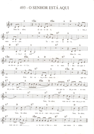 Catholic Church Music (Músicas Católicas) O Senhor Está Aqui score for Keyboard