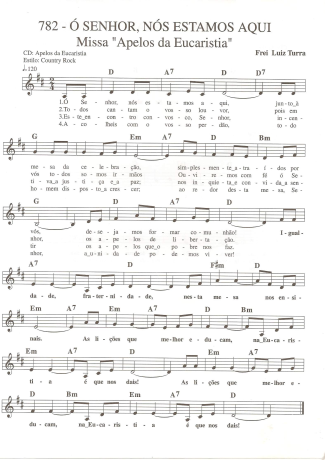 Catholic Church Music (Músicas Católicas) Ó Senhor Estamos Aqui score for Keyboard
