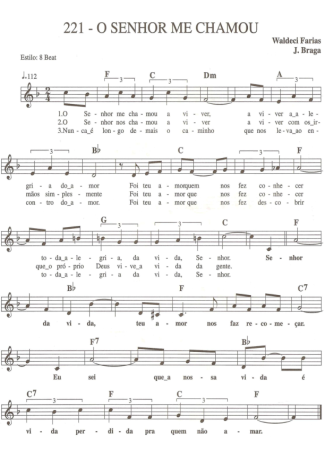 Catholic Church Music (Músicas Católicas) O Senhor Me Chamou score for Keyboard