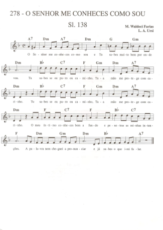 Catholic Church Music (Músicas Católicas) O Senhor Me Conheces Como Sou score for Keyboard