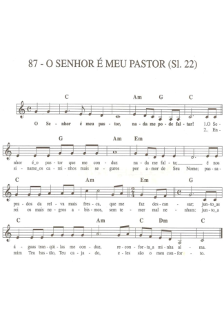 Catholic Church Music (Músicas Católicas) O Senhor é Meu Pastor score for Keyboard