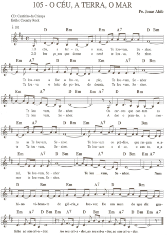 Catholic Church Music (Músicas Católicas) O céu a terra o mar score for Keyboard