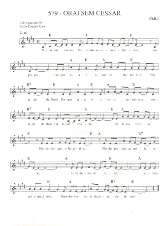 Catholic Church Music (Músicas Católicas) Orai Sem Cessar score for Keyboard