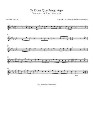 Catholic Church Music (Músicas Católicas)  score for Alto Saxophone