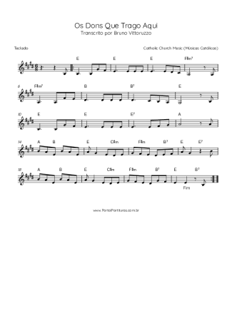 Catholic Church Music (Músicas Católicas)  score for Keyboard