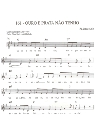 Catholic Church Music (Músicas Católicas) Ouro e Prata Não Tenho score for Keyboard