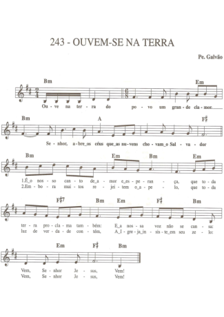 Catholic Church Music (Músicas Católicas) Ouvem-se na Terra score for Keyboard