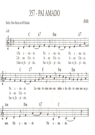 Catholic Church Music (Músicas Católicas) Pai Amado score for Keyboard