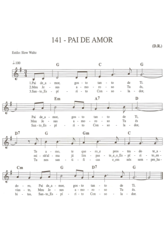 Catholic Church Music (Músicas Católicas) Pai De Amor score for Keyboard