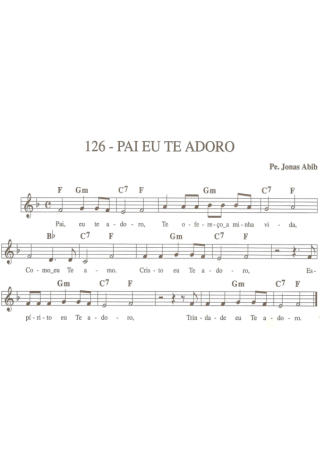 Catholic Church Music (Músicas Católicas) Pai Eu Te Adoro score for Keyboard