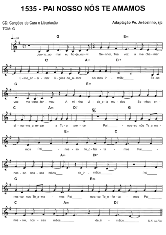 Catholic Church Music (Músicas Católicas) Pai Nosso Nós Te Amamos score for Keyboard