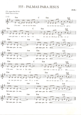 Catholic Church Music (Músicas Católicas) Palmas Para Jesus score for Keyboard