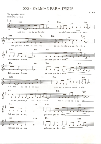 Catholic Church Music (Músicas Católicas) Palmas Para Jesus score for Keyboard